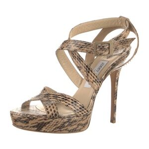 Jimmy Choo Tan Snakeskin Women's Heels